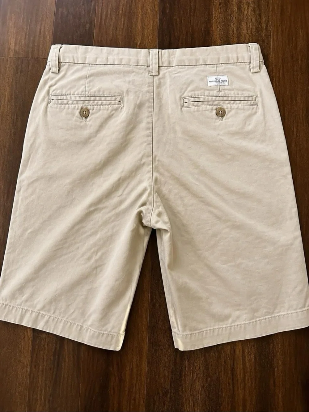 Vineyard Vines Boys Size 18 Khaki Chino Shorts Beige Cotton Stretch Preppy